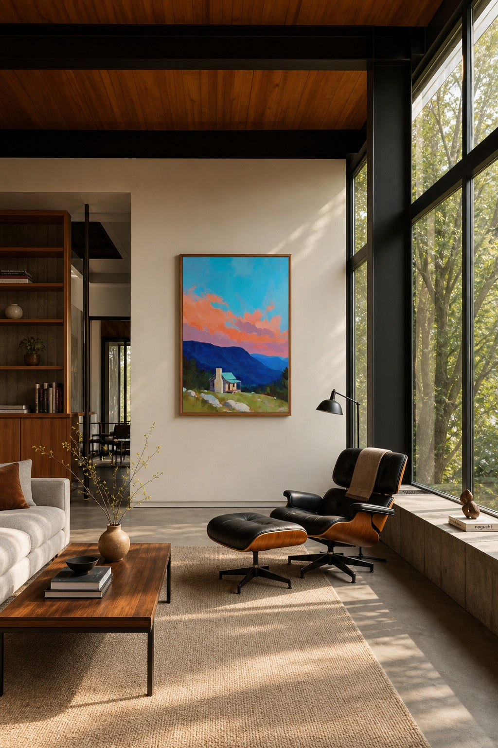 Ridgeline Dusk art print displayed in a modern interior
