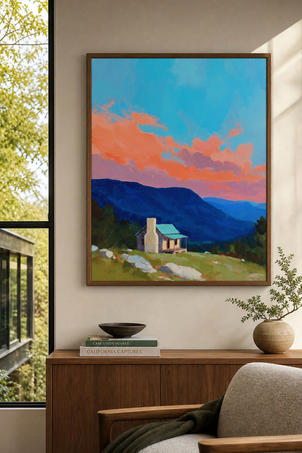 Ridgeline Dusk art print on white background