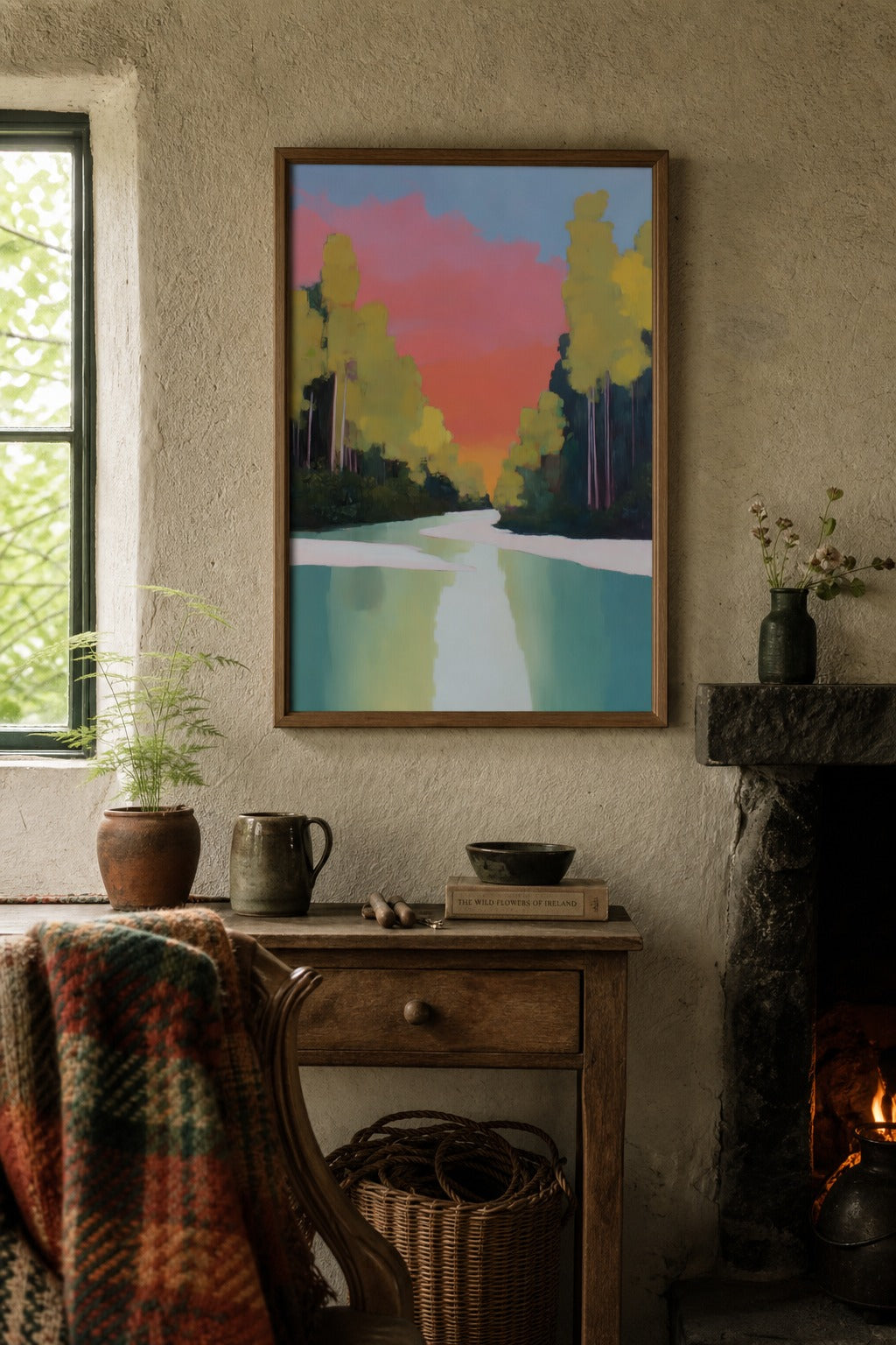 River Dusk art print, close-up detail view