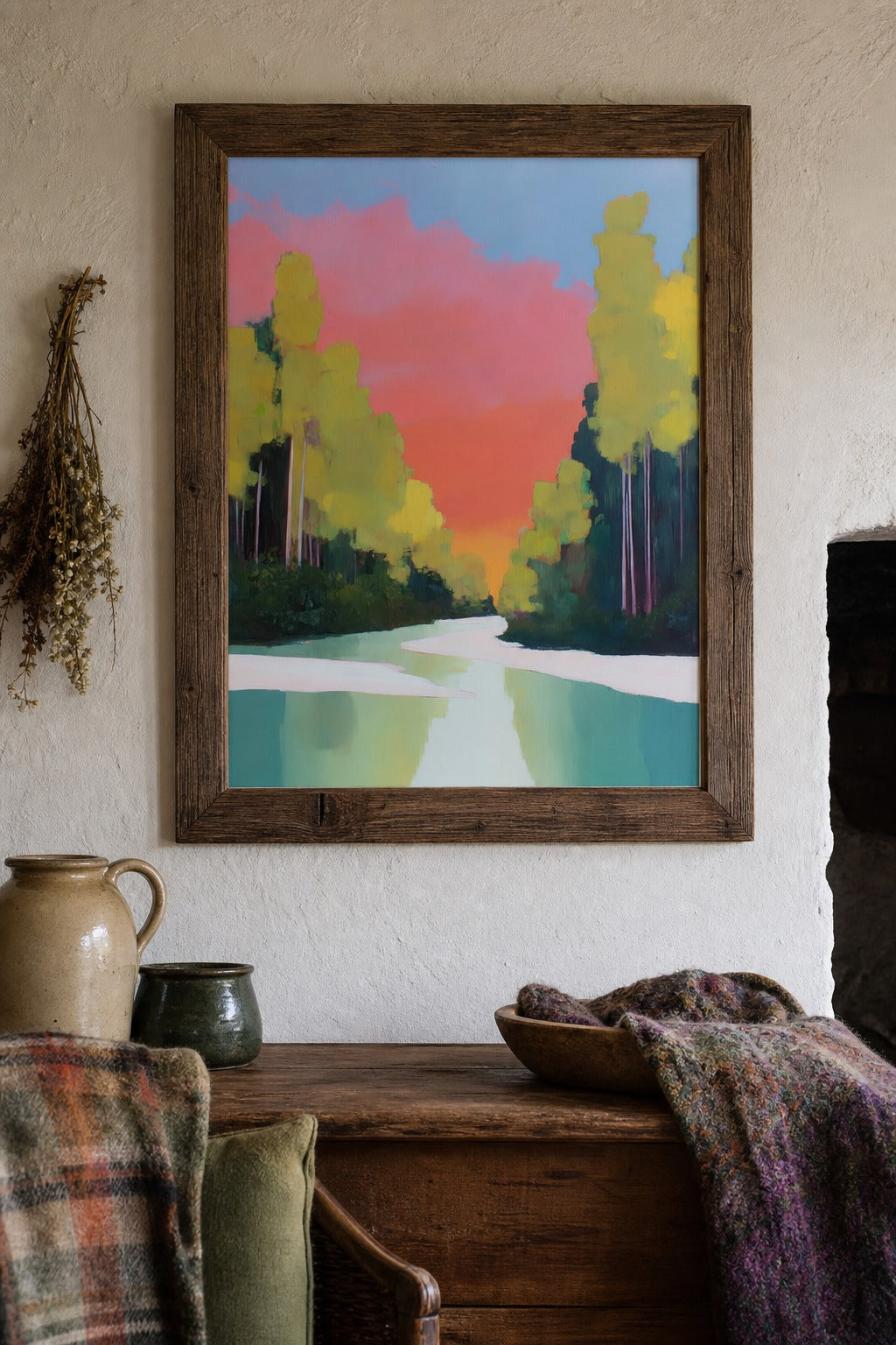 River Dusk art print on white background