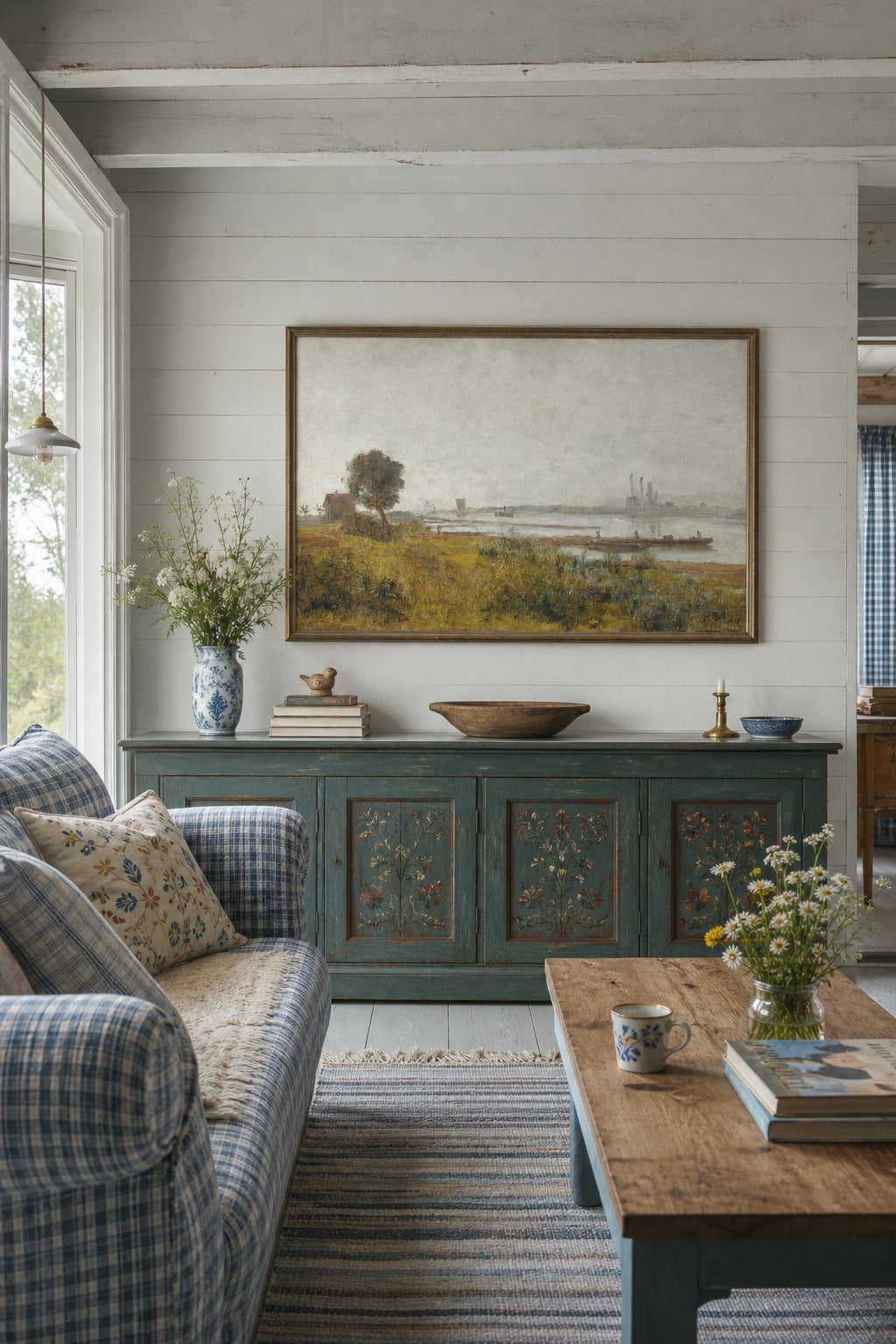River Mist art print shown to scale on a wall