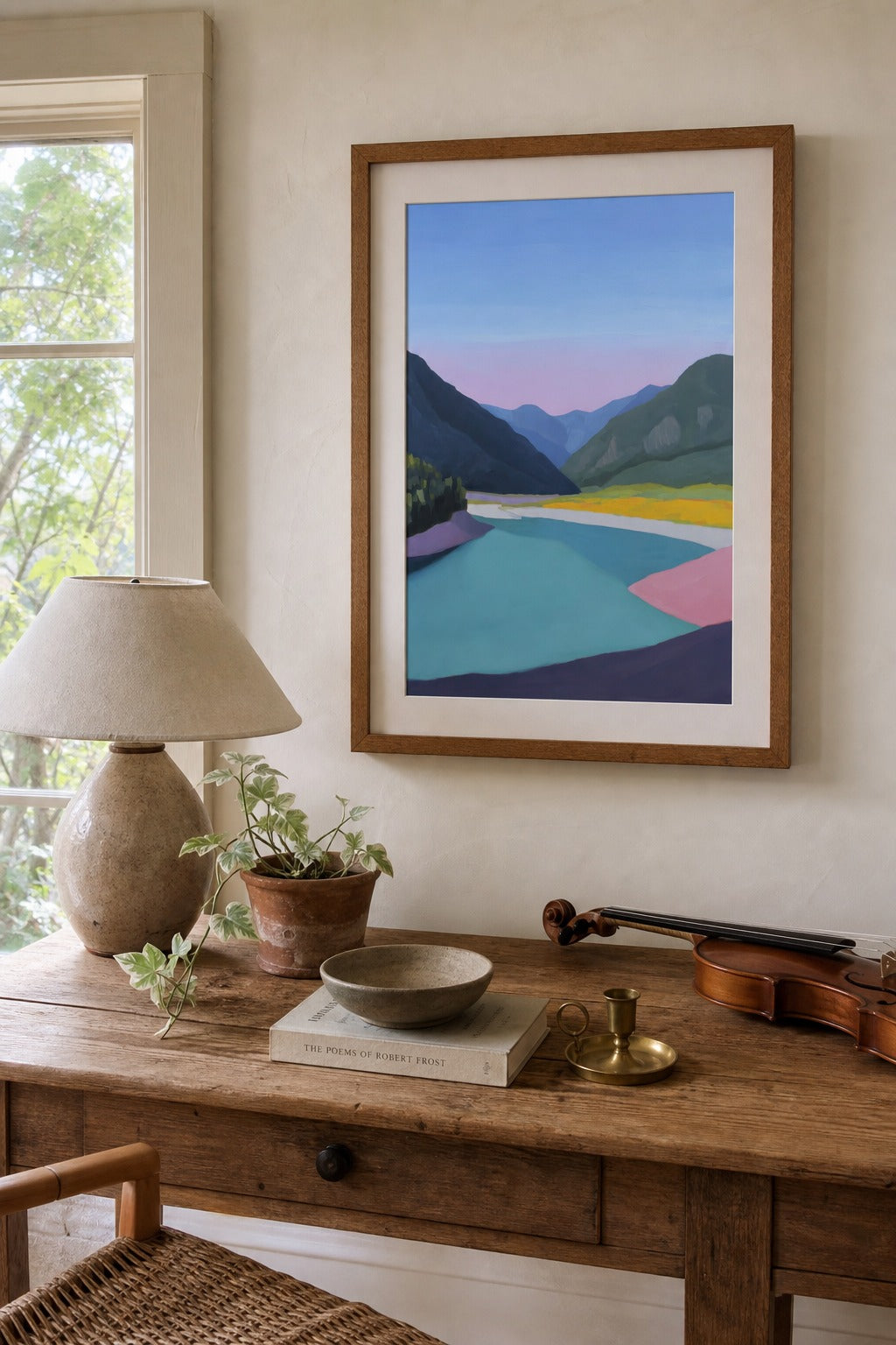 River Pass art print, close-up detail view