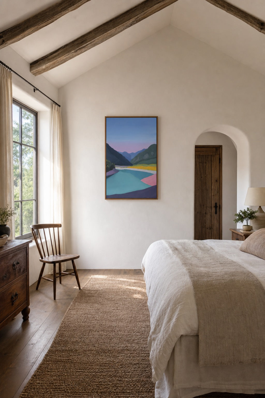 River Pass art print displayed in a modern interior