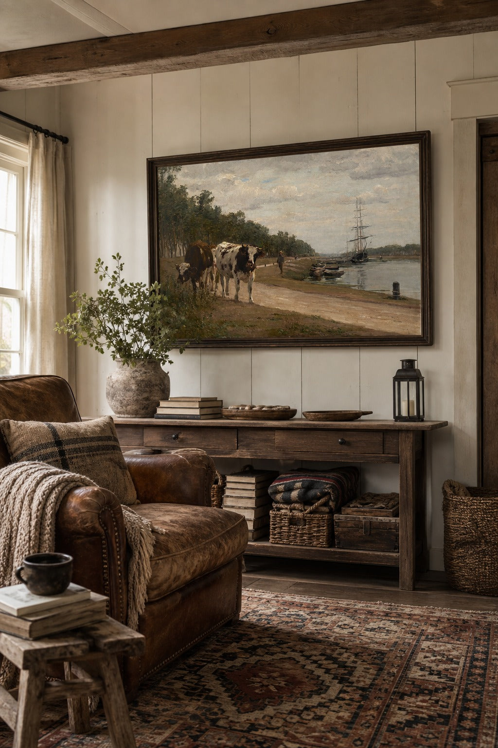 River Road art print, angled perspective view