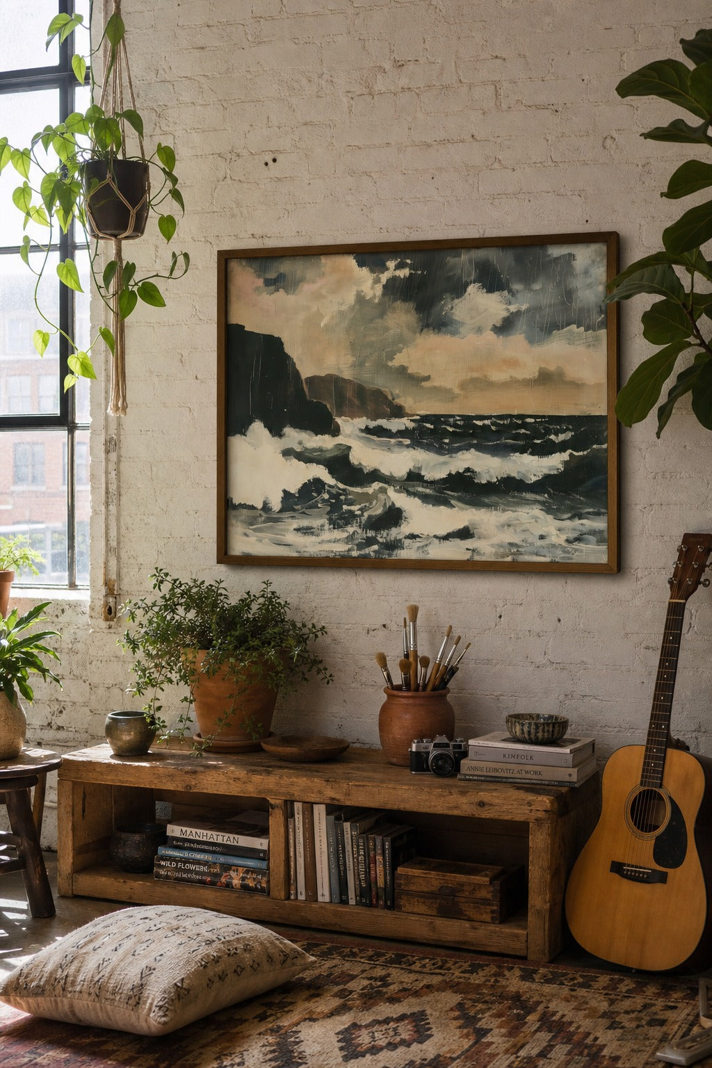 Rough Water art print, close-up detail view