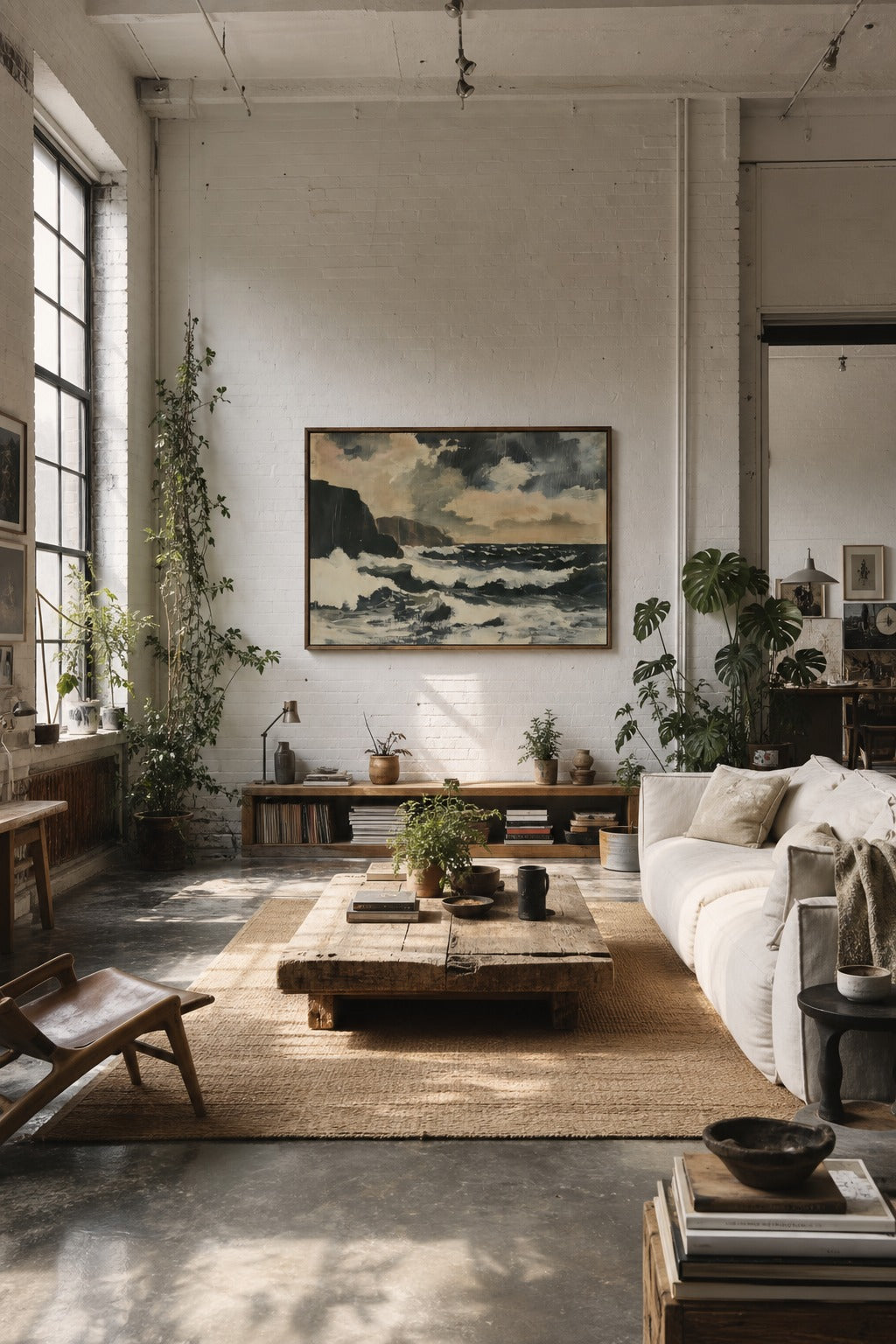Rough Water art print displayed in a modern interior