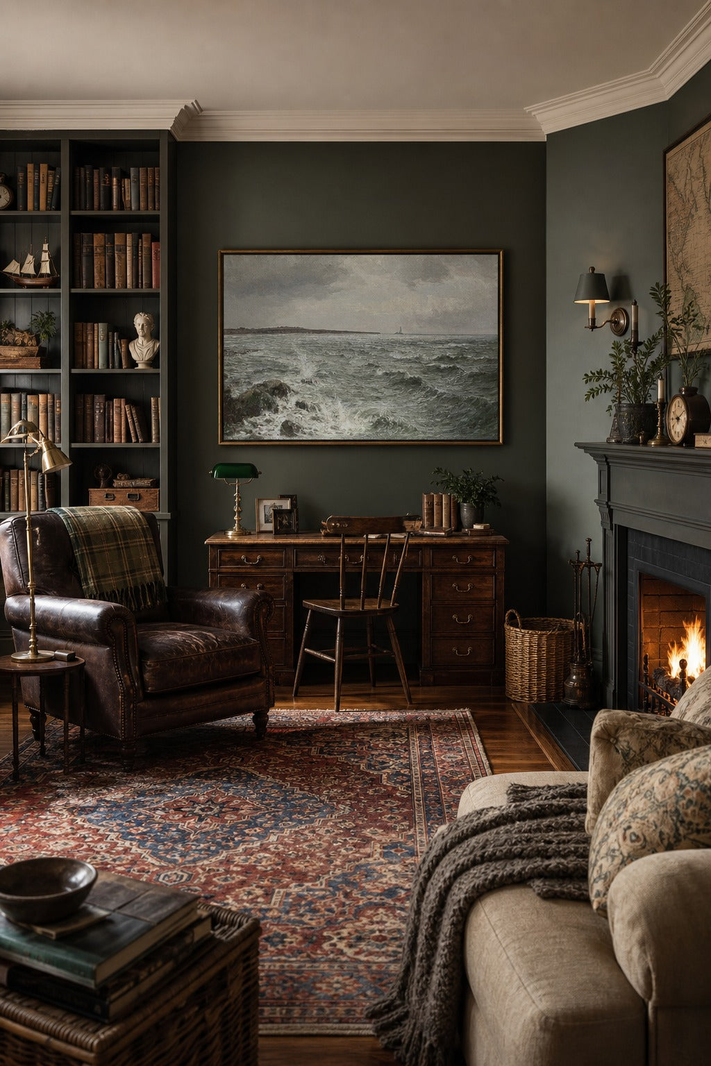 Rough Water art print displayed in a modern interior