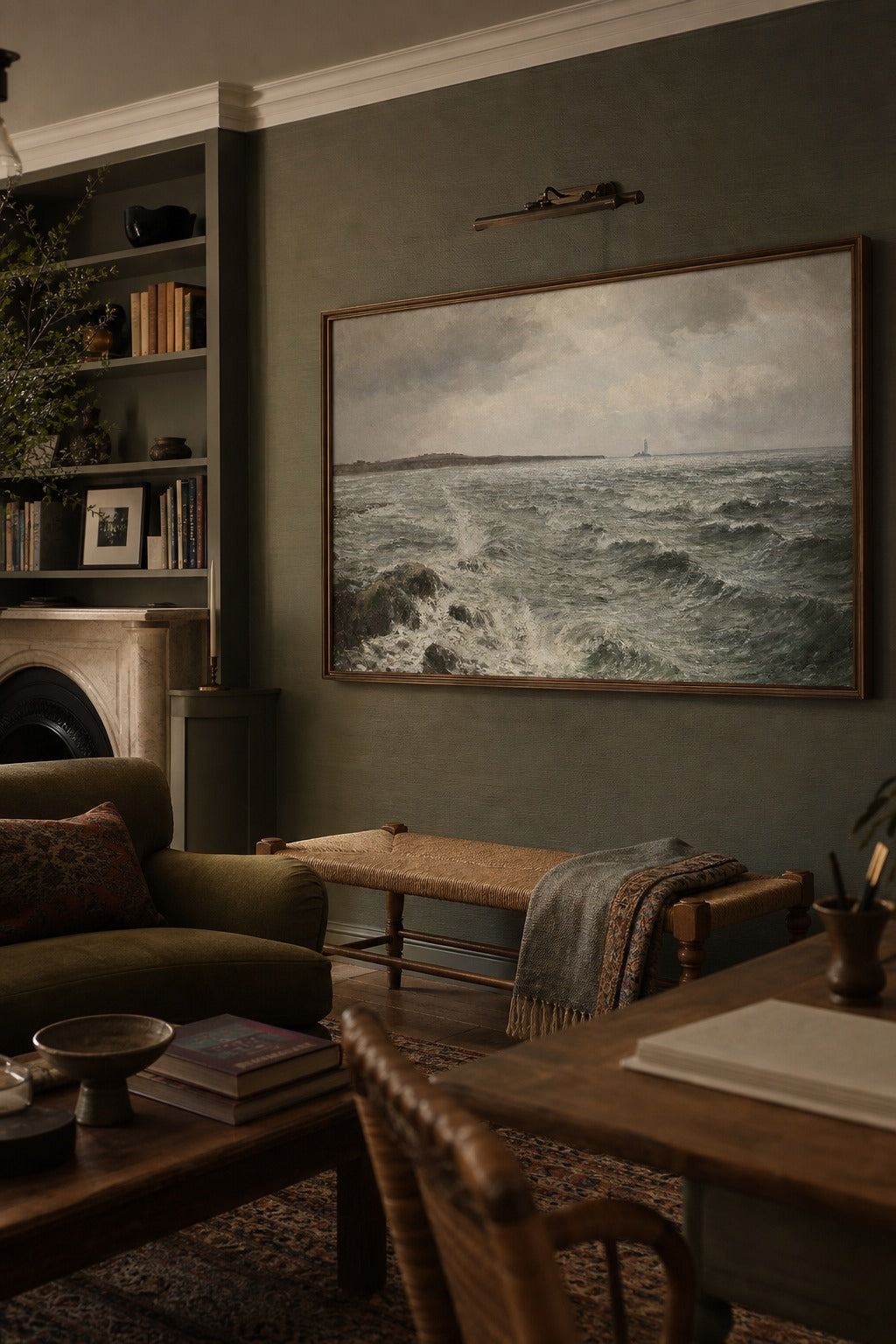 Rough Water art print, angled perspective view