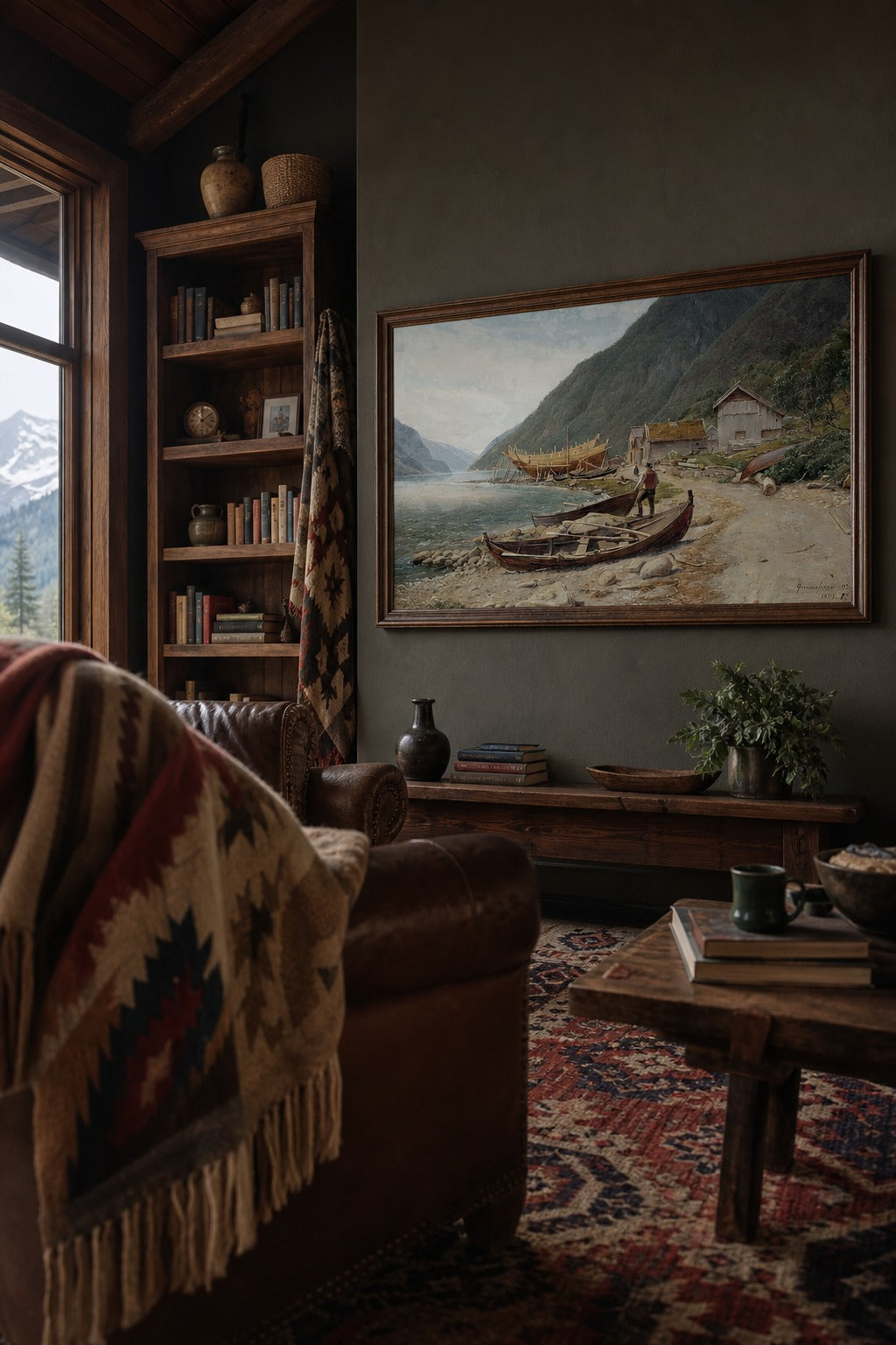 Shipwright's Fjord art print, angled perspective view