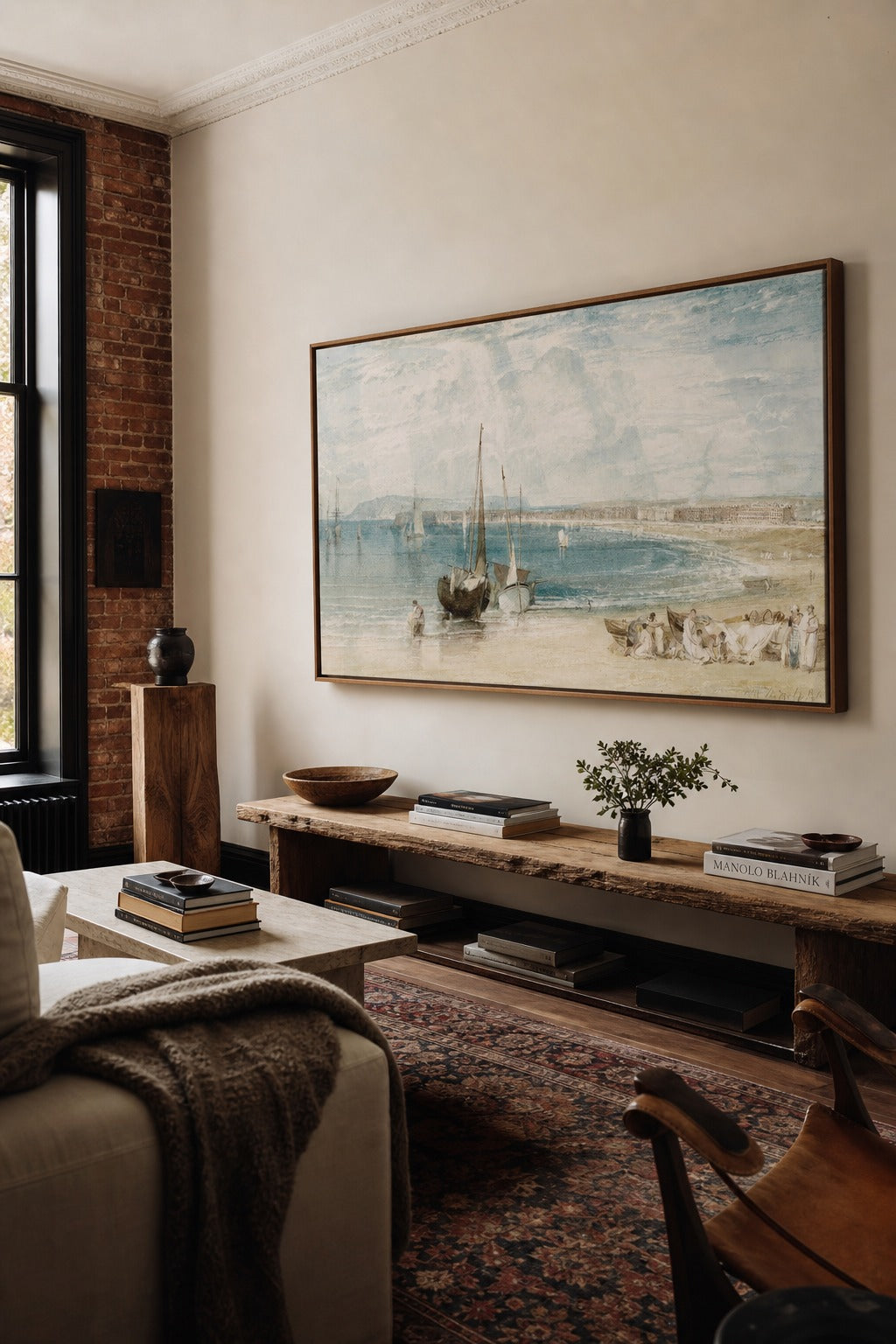 Shore & Mast art print, angled perspective view