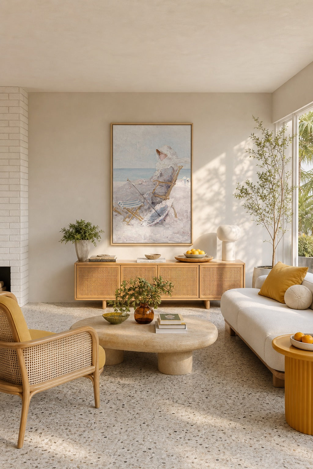 Shore Repose art print displayed in a modern interior