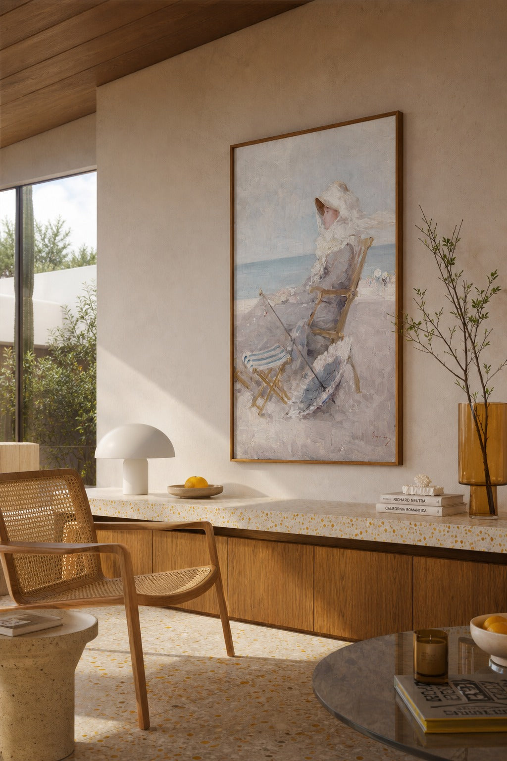 Shore Repose art print, angled perspective view