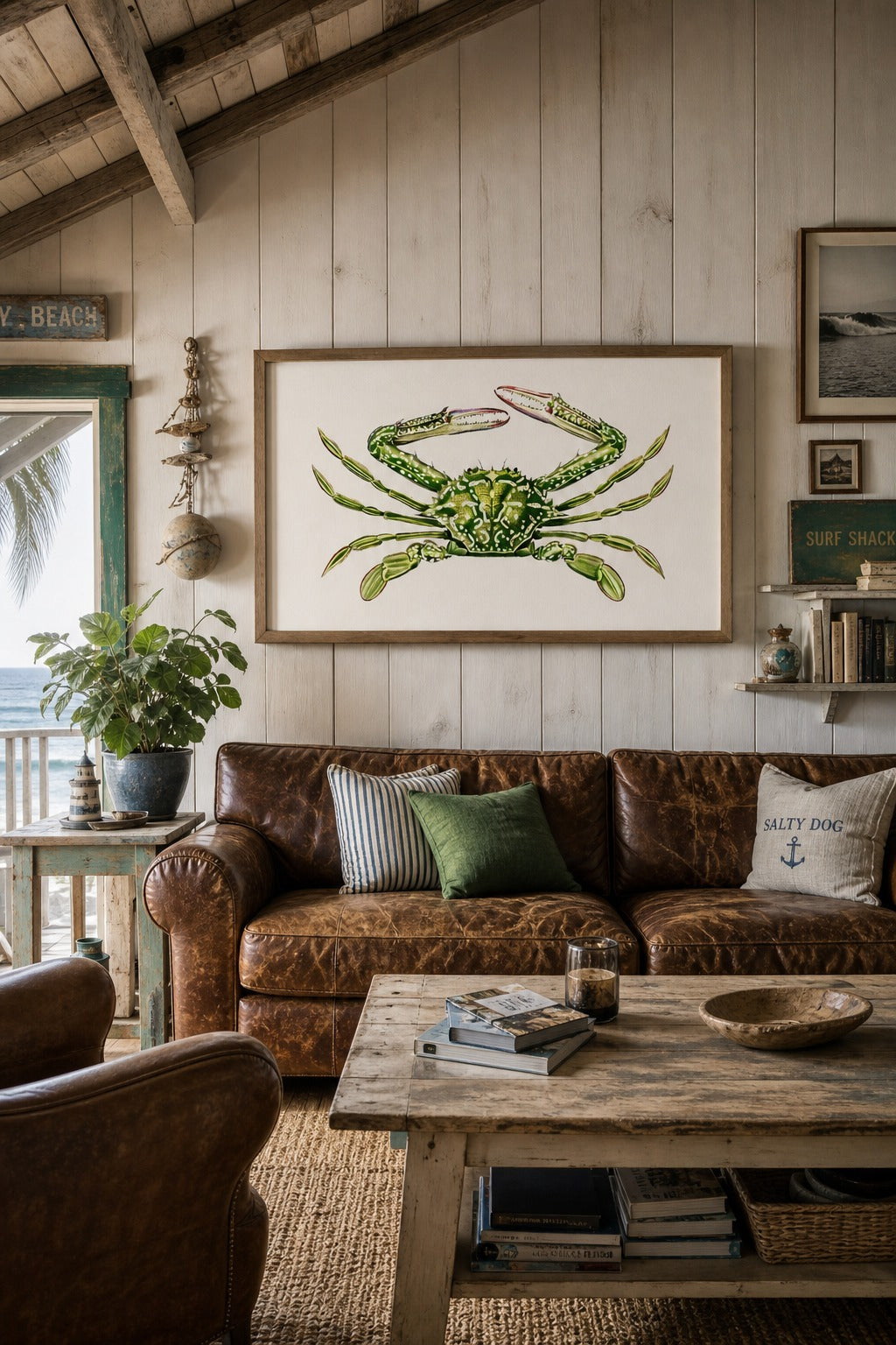 Shore Specimen art print shown to scale on a wall