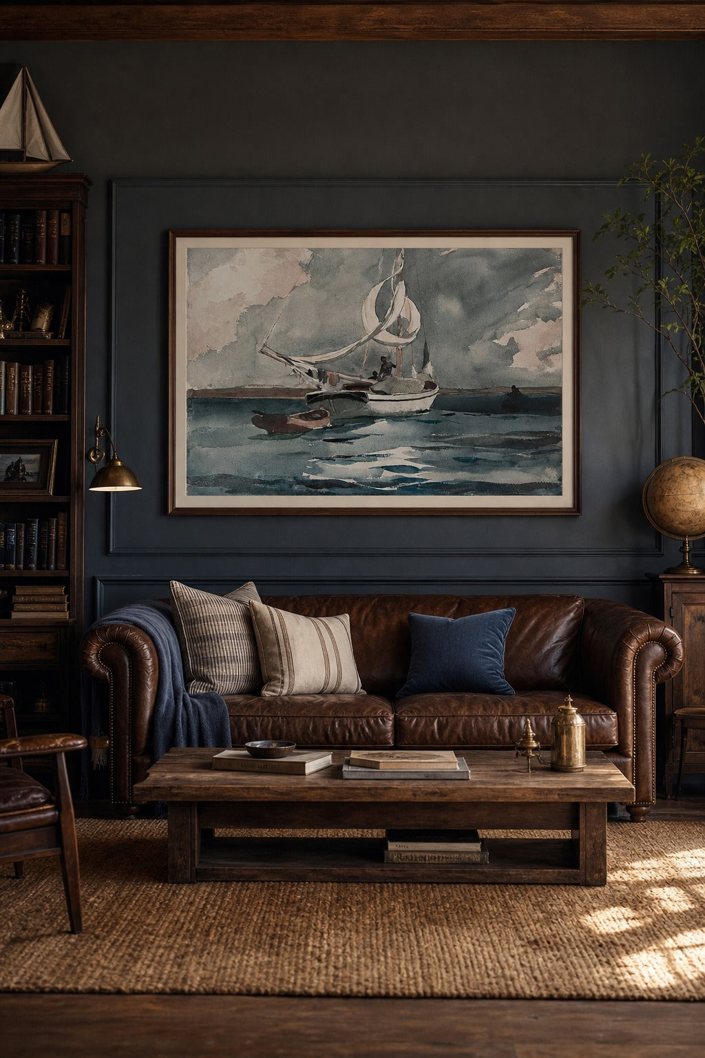 Squall art print shown to scale on a wall
