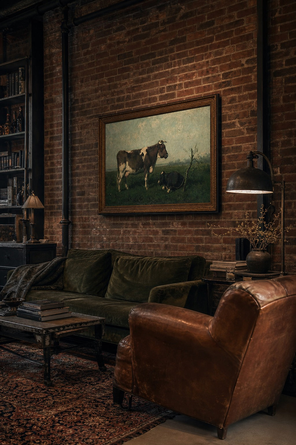 Still Pasture art print, angled perspective view