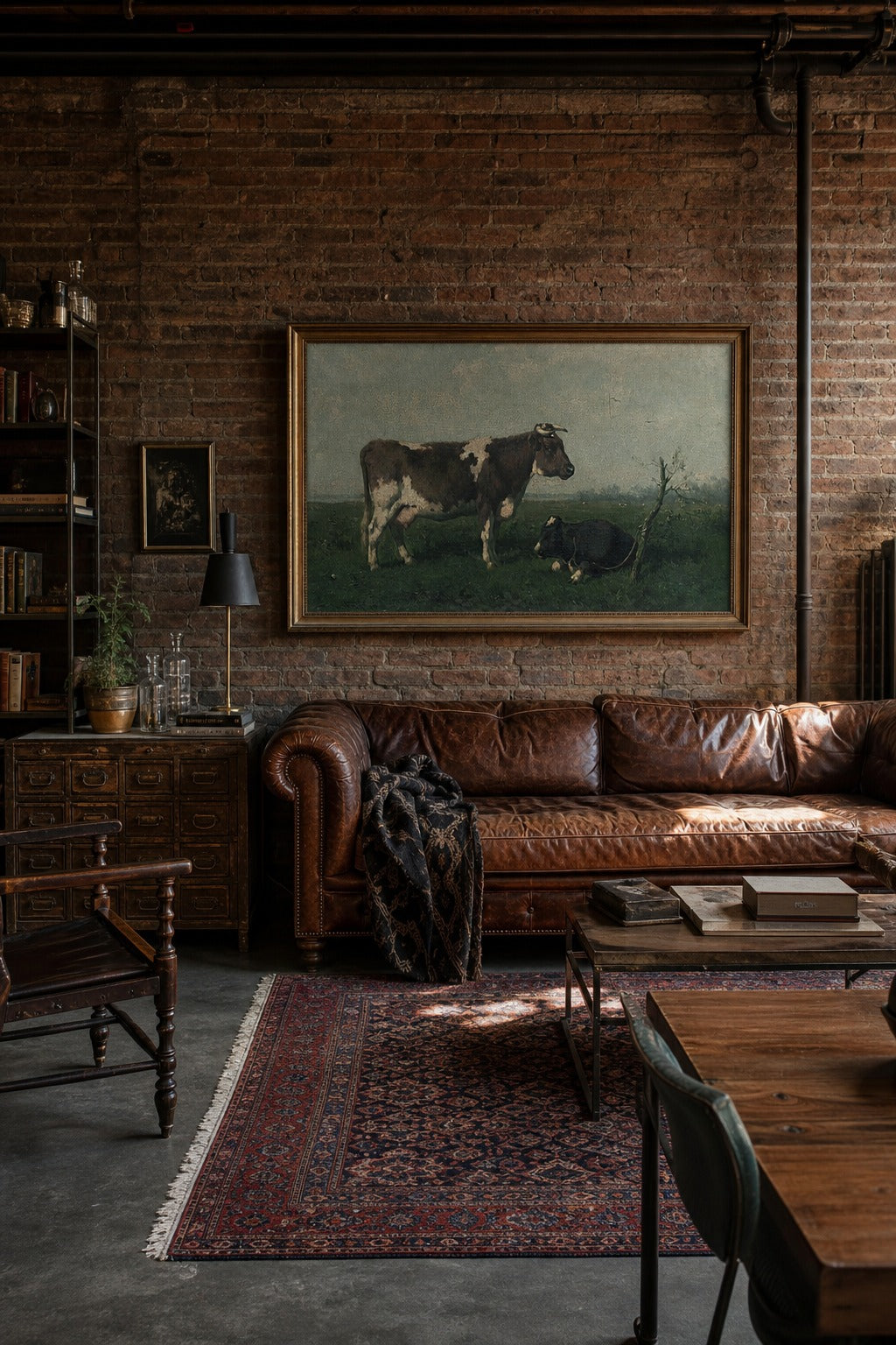 Still Pasture art print shown to scale on a wall
