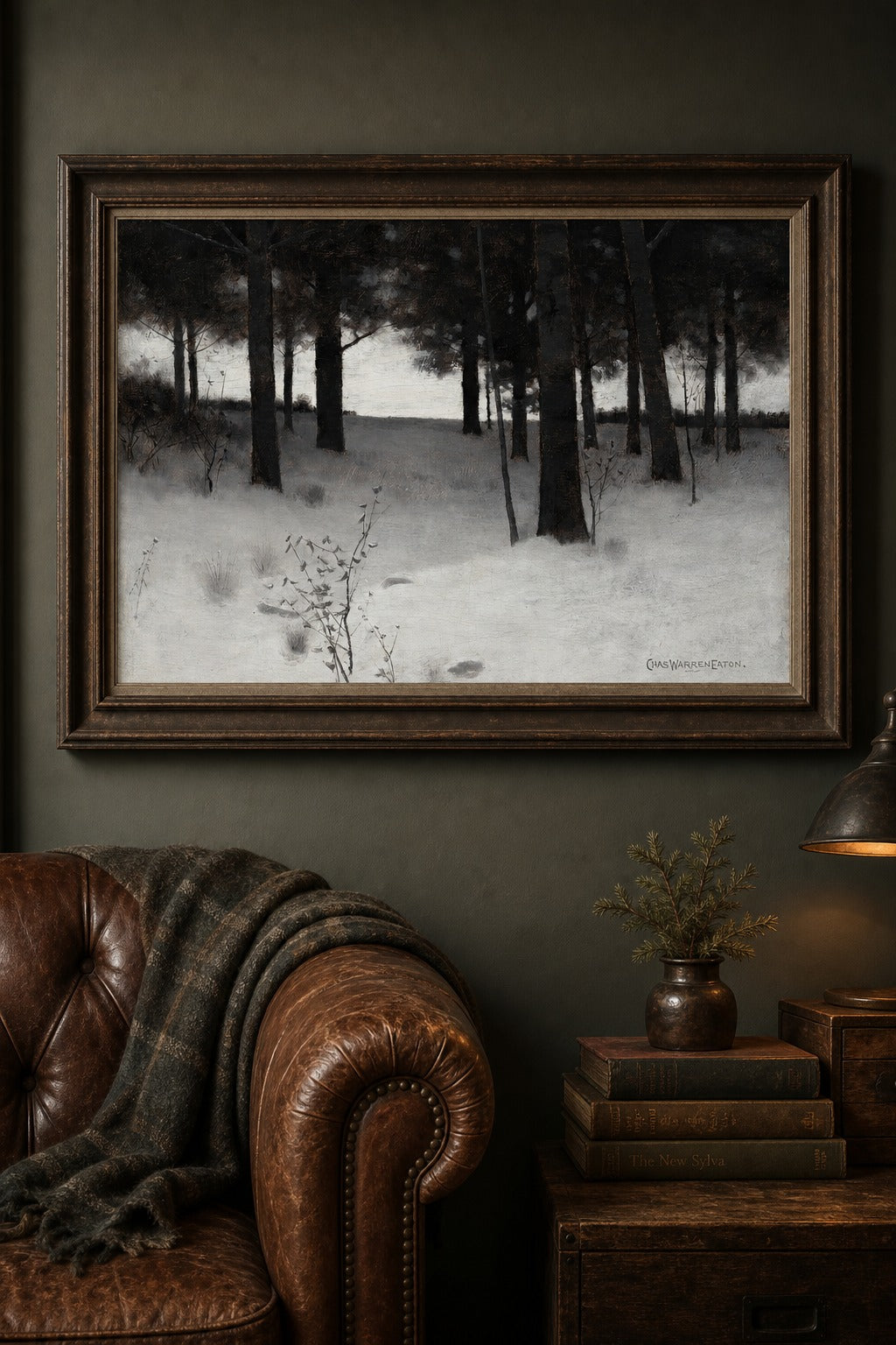 Still Pines art print on white background