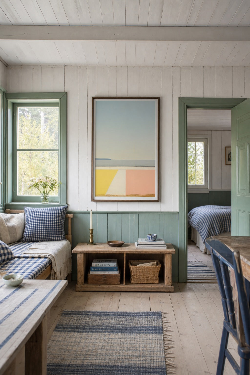 Still Shore art print displayed in a modern interior