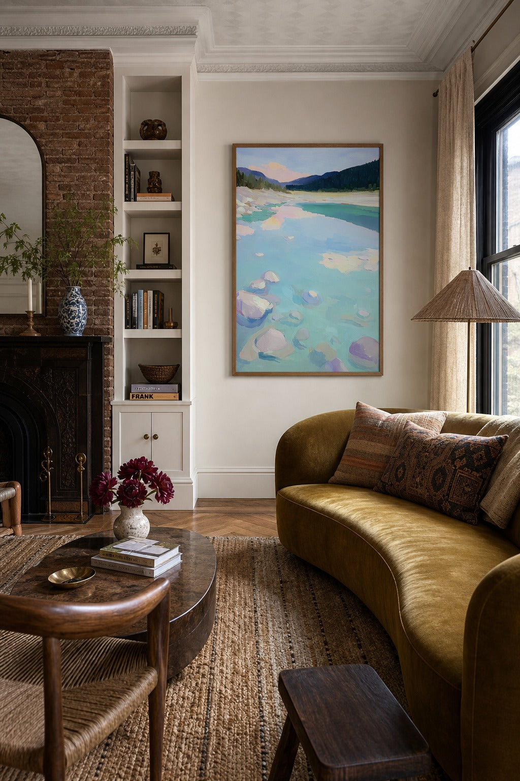 Still Water art print displayed in a modern interior