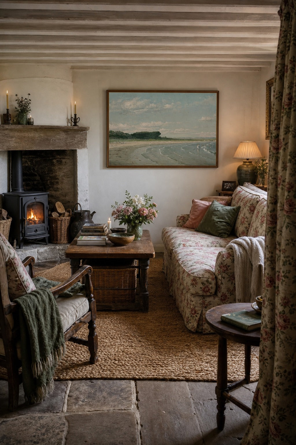 Summer Shore art print displayed in a modern interior