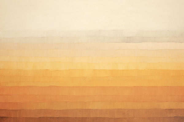 Horizontal painted bands graduating from terracotta brown at the bottom to off-white cream at the top.