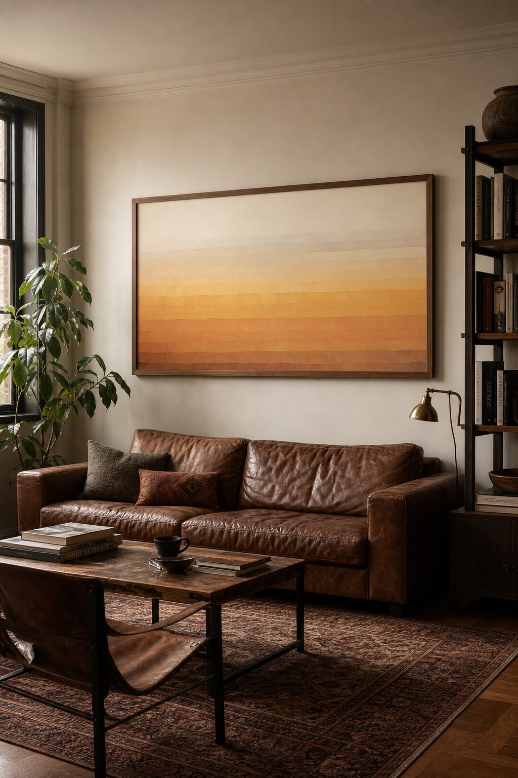 Sundrift art print shown to scale on a wall