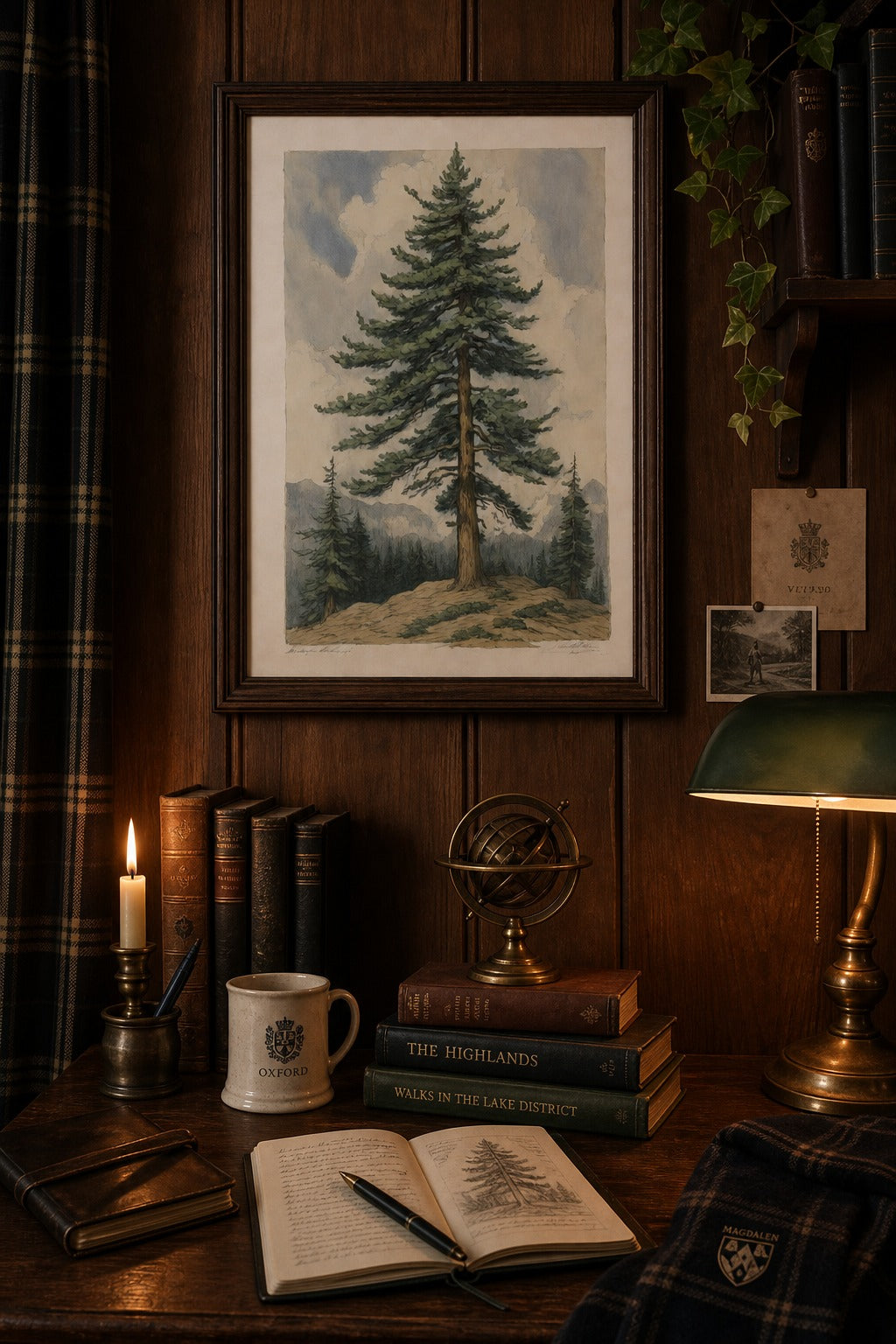Tall Timber art print, close-up detail view