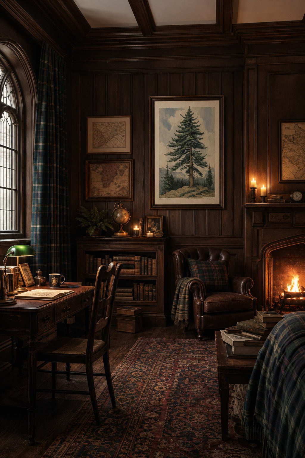 Tall Timber art print displayed in a modern interior
