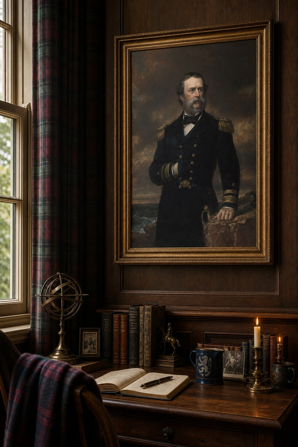 The Admiral art print, close-up detail view
