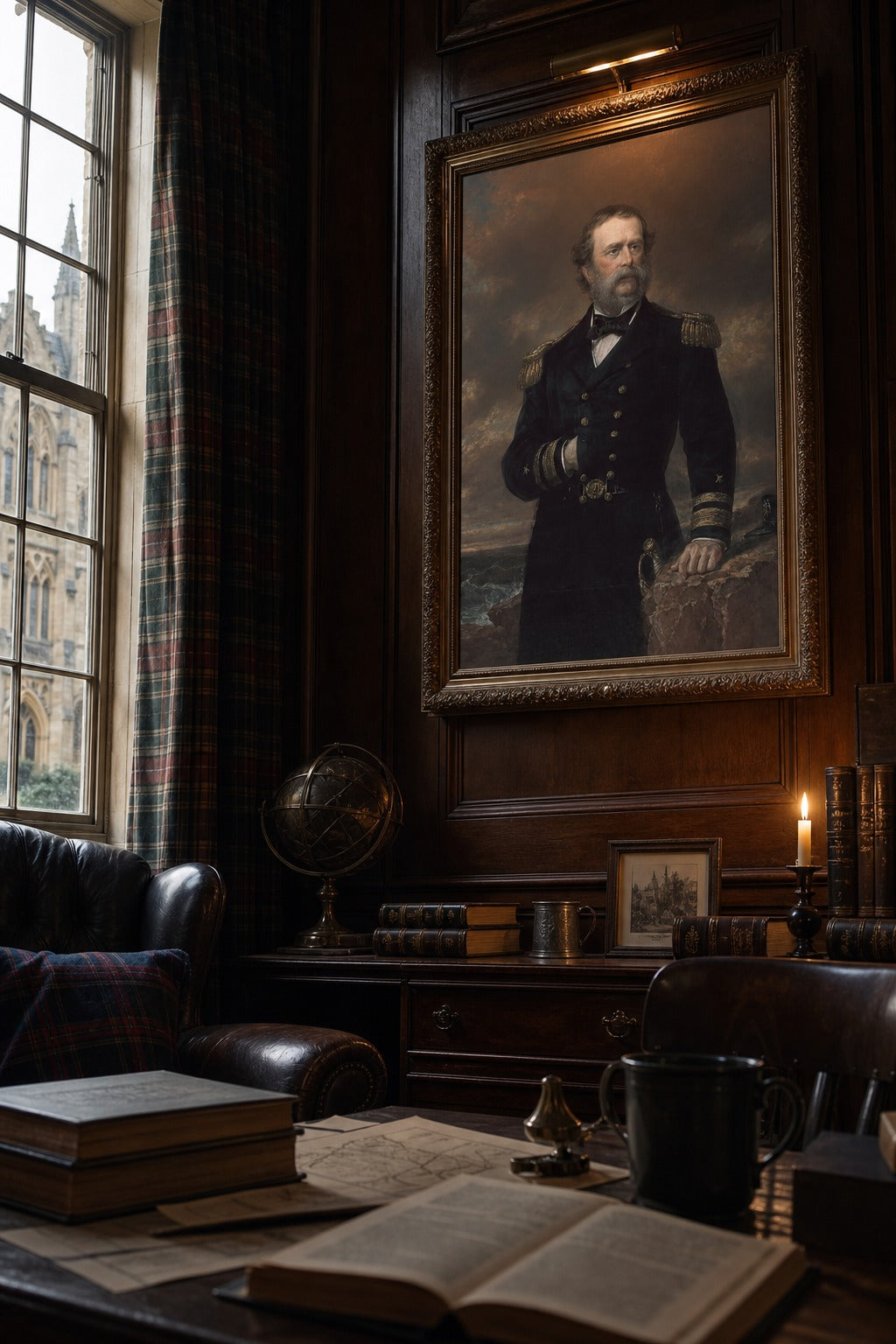 The Admiral art print, angled perspective view