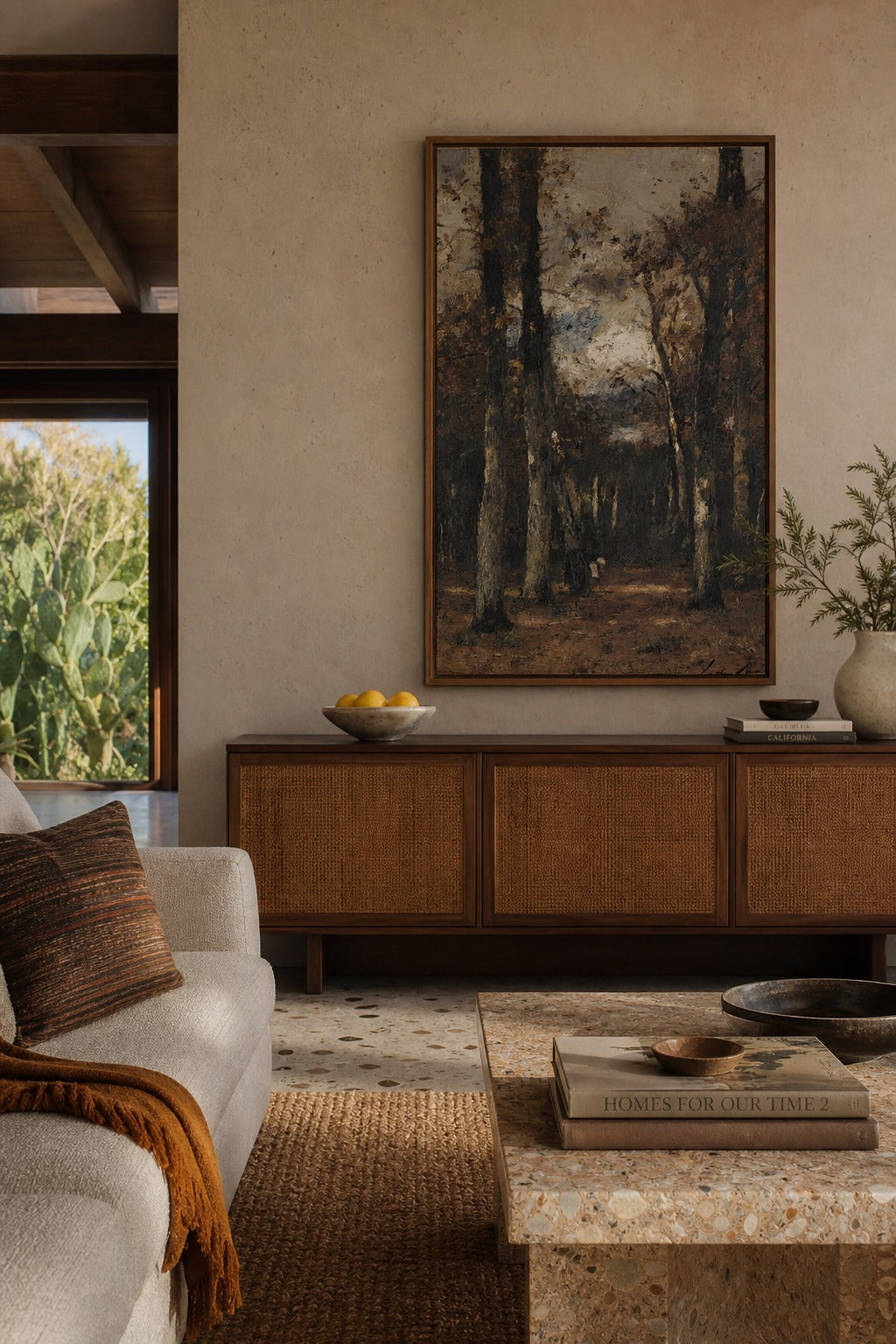 The Avenue art print shown to scale on a wall