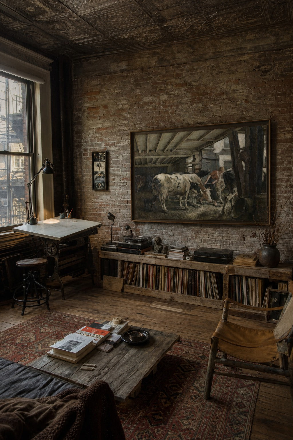 The Barn art print displayed in a modern interior