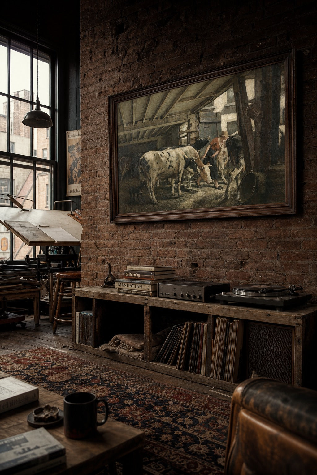 The Barn art print, angled perspective view