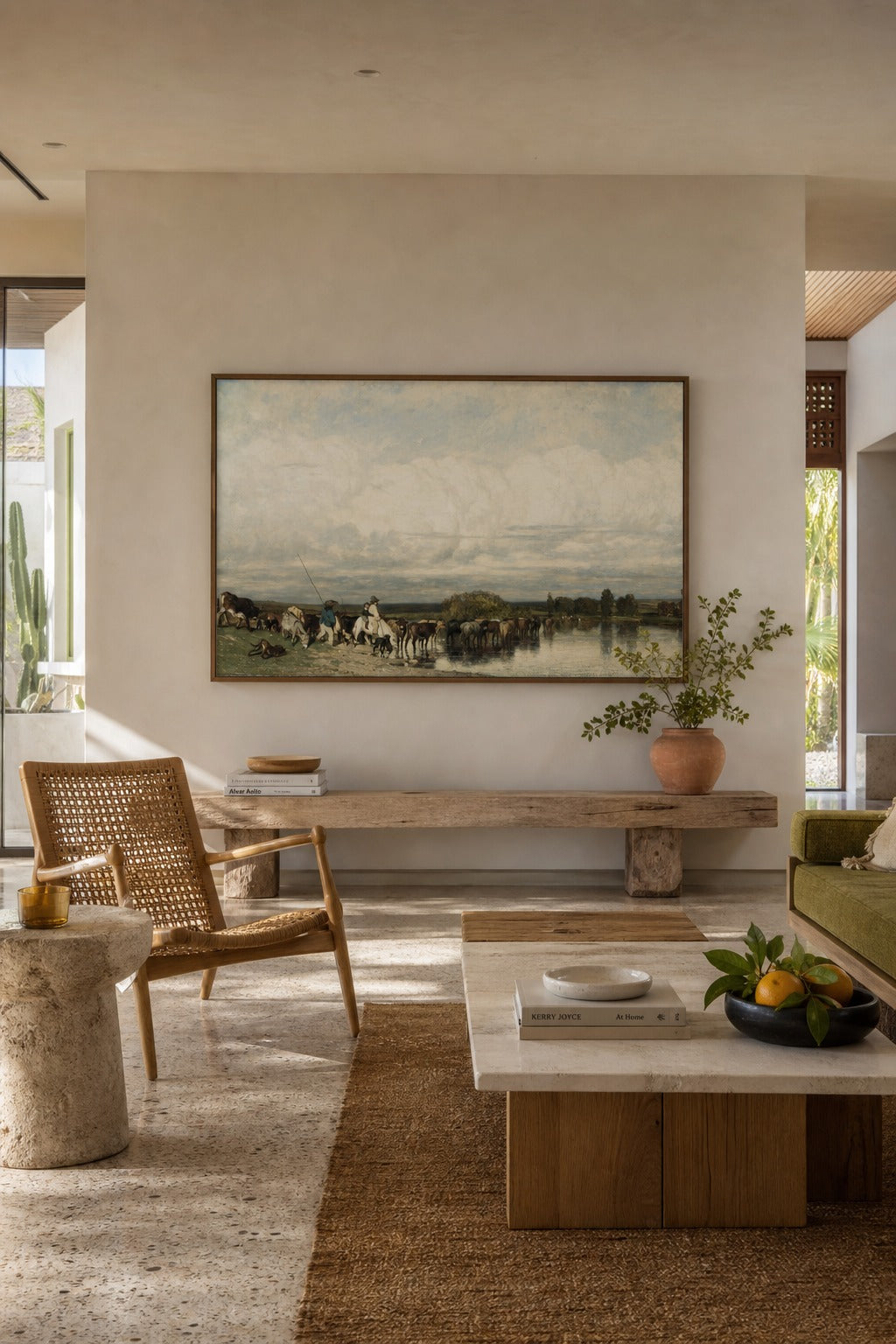 The Crossing art print displayed in a modern interior