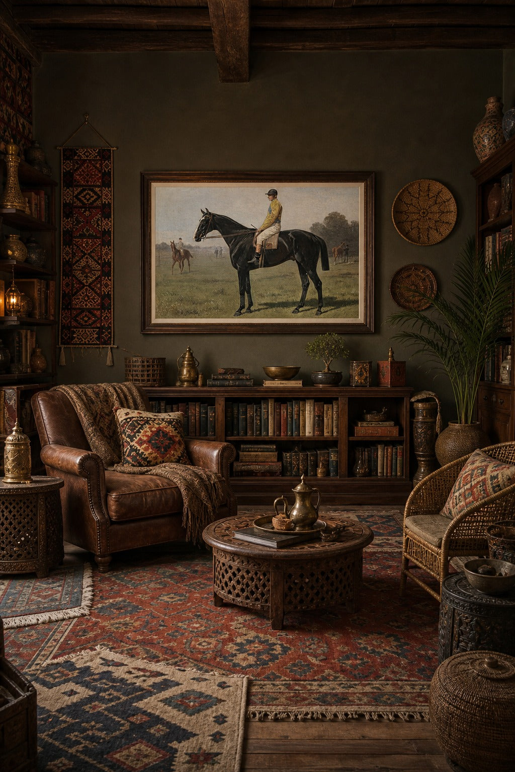 The Dark Horse art print displayed in a modern interior