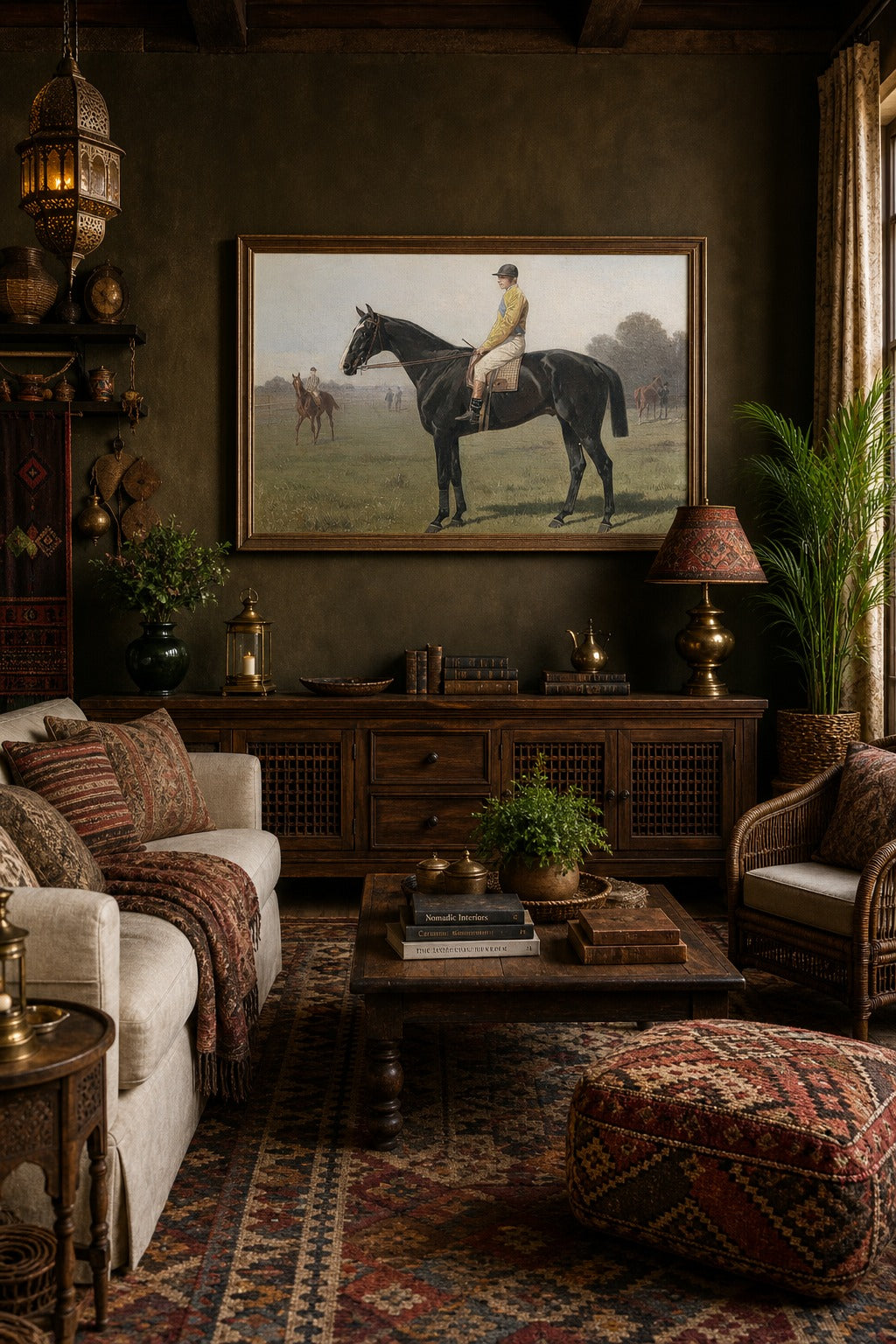 The Dark Horse art print shown to scale on a wall