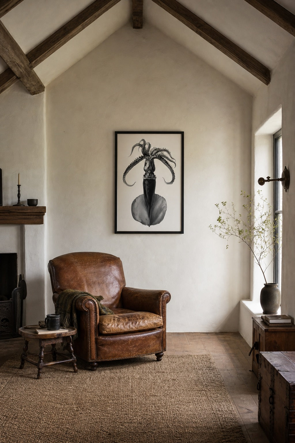 The Deep art print displayed in a modern interior