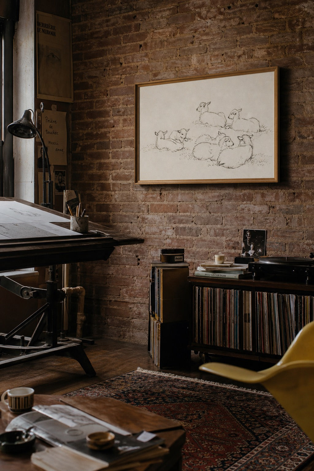 The Flock art print, angled perspective view