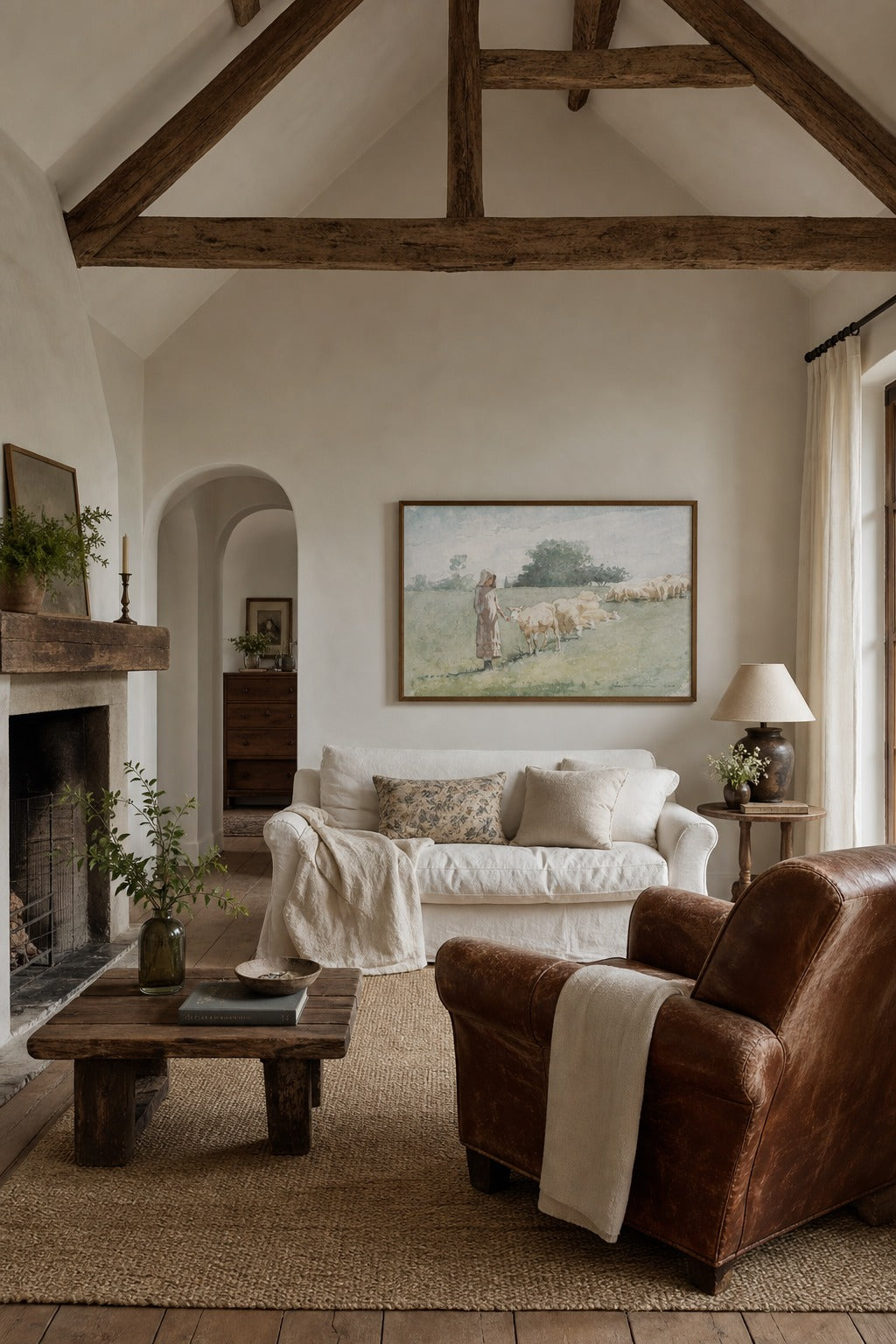 The Flock art print displayed in a modern interior