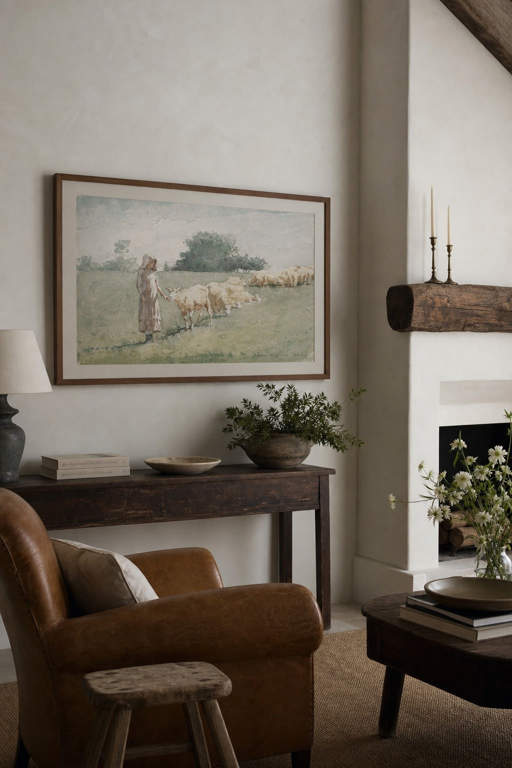 The Flock art print, angled perspective view