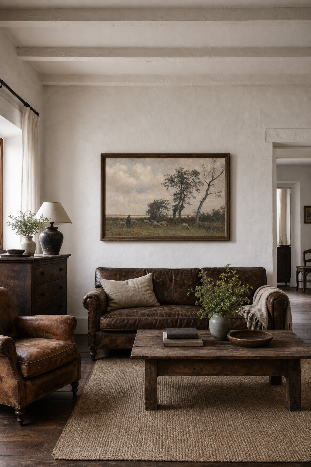 The Flock art print displayed in a modern interior