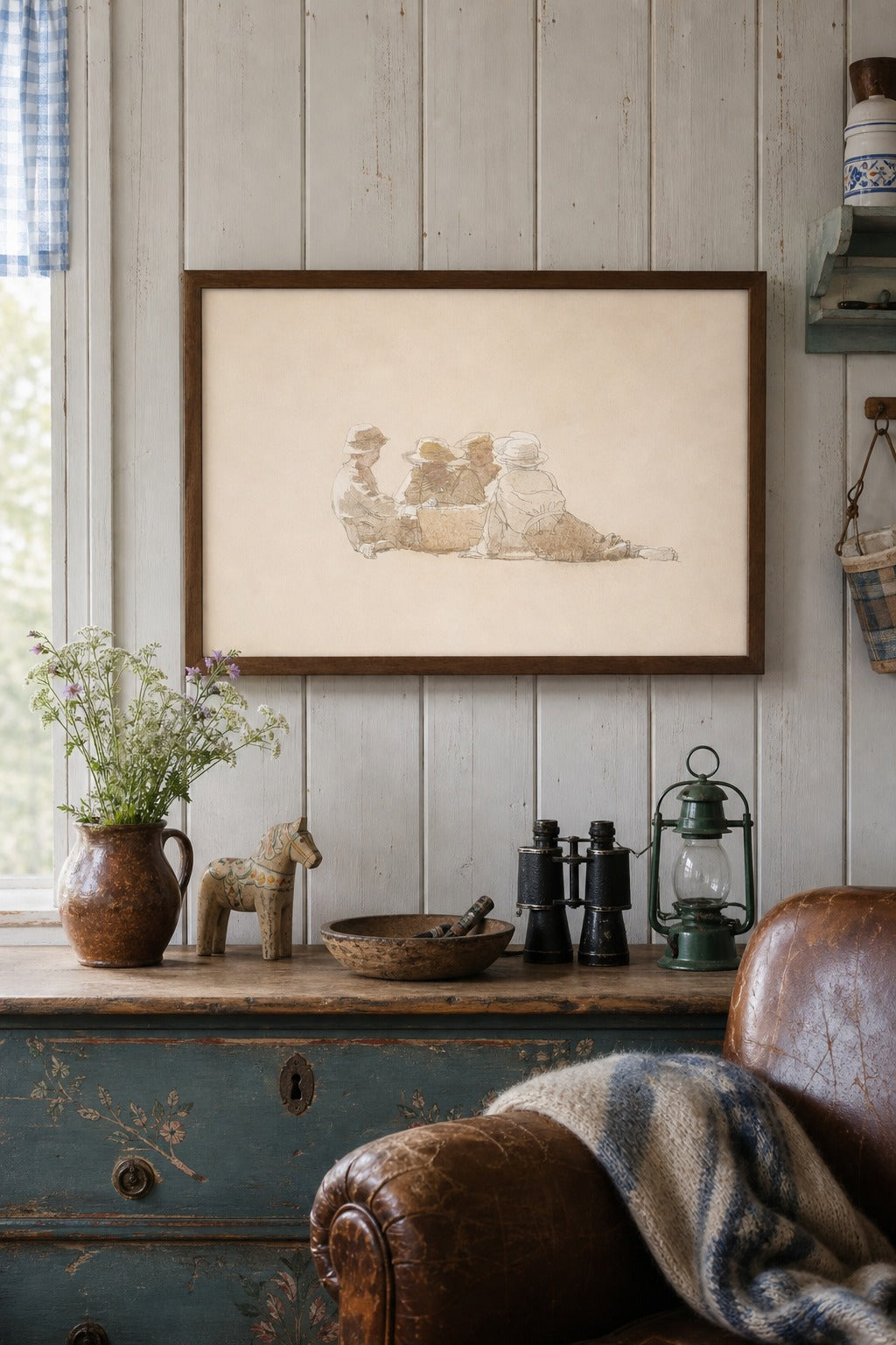 The Gathering art print, close-up detail view