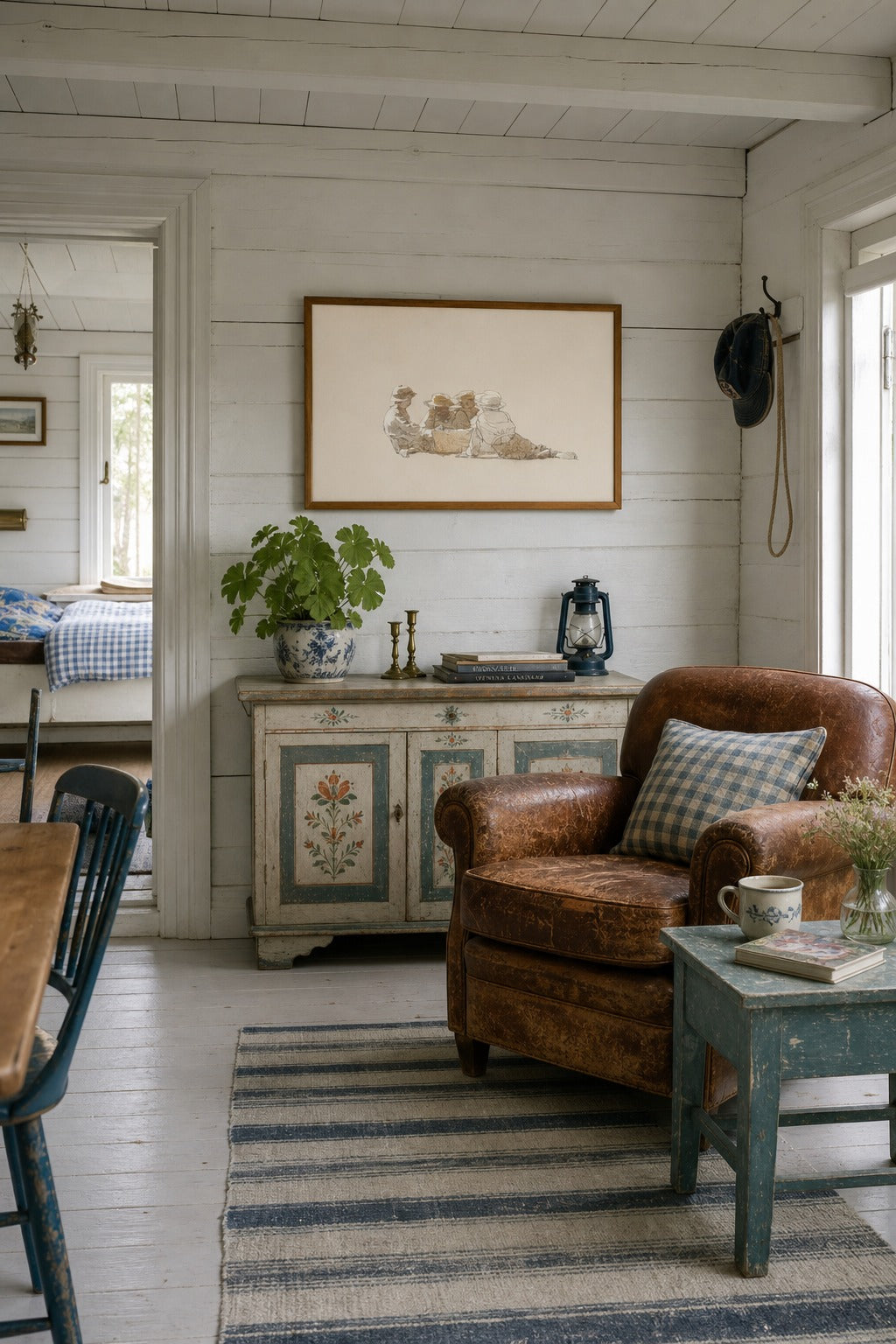 The Gathering art print displayed in a modern interior