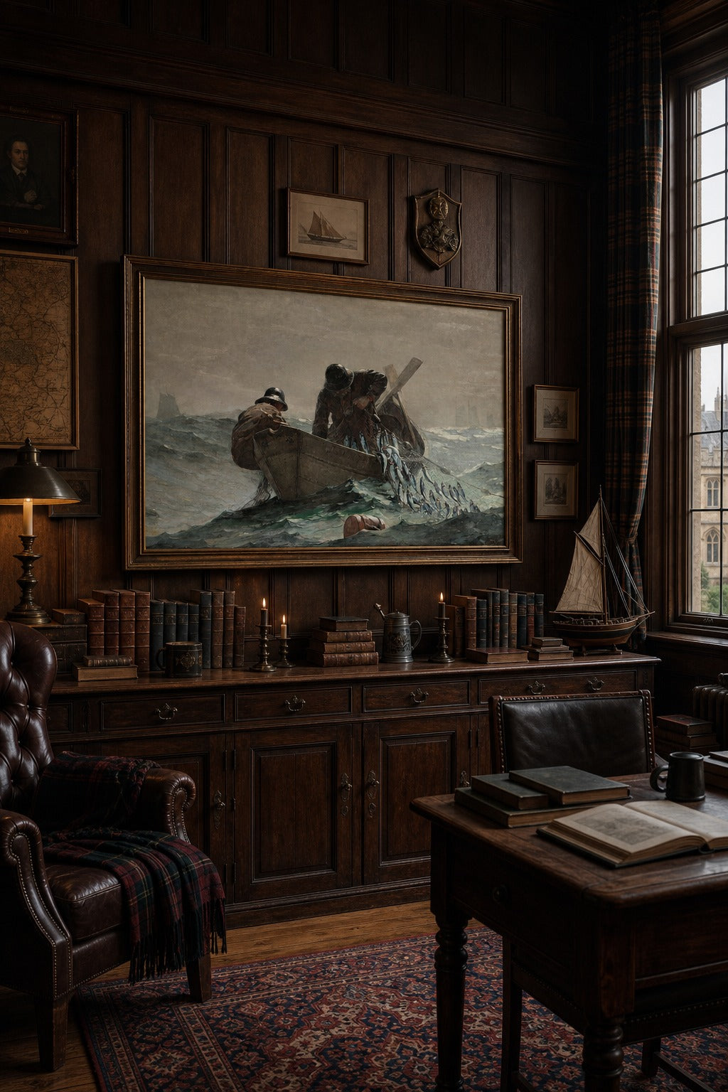 The Haul art print shown to scale on a wall