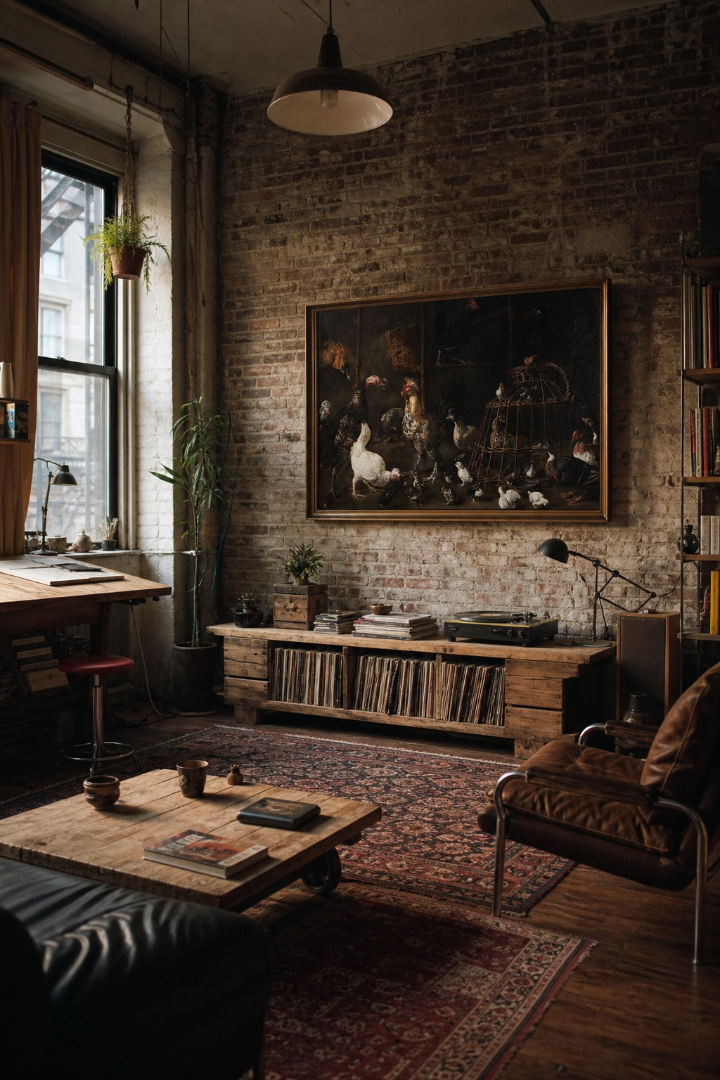 The Henhouse art print displayed in a modern interior