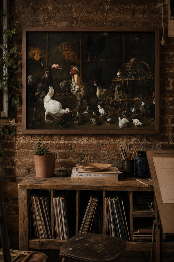 The Henhouse art print on white background