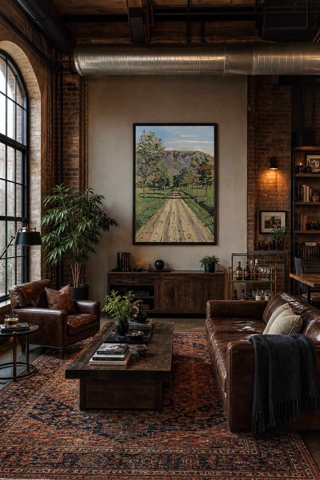 The Long Road art print displayed in a modern interior