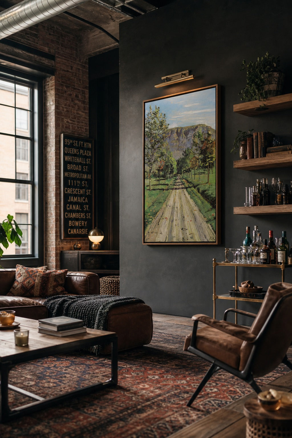 The Long Road art print, angled perspective view