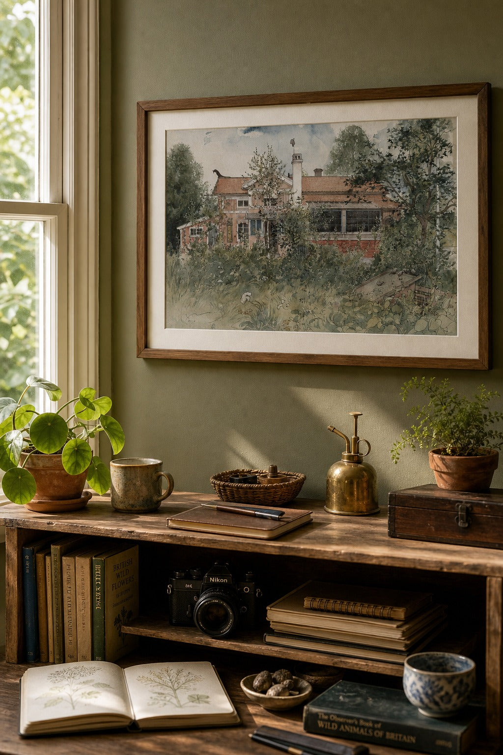 The Old House art print, close-up detail view