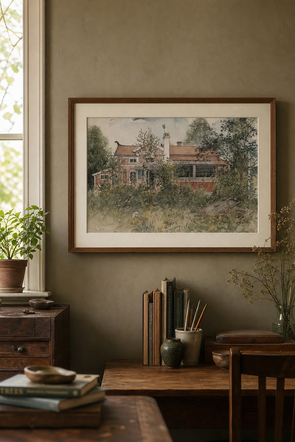 The Old House art print on white background
